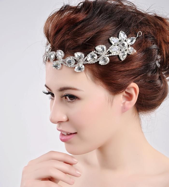 Stunning Shinny Crystal Fascinators Bridal Forehead Headpieces Head
