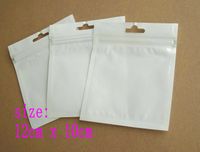 12x10cm Clear+white zipper lock Pearl bag retail plastic package bag ...