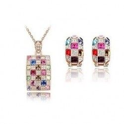 Hot New Free Shipping With Tracking Number Fashion Temperament queen Crystal Necklaces Earrings Bracelet Chains set 743