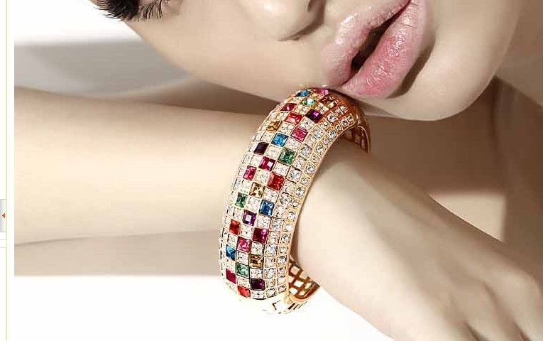 Hot New Free Shipping With Tracking Number Fashion Temperament queen Crystal Necklaces Earrings Bracelet Chains set 743