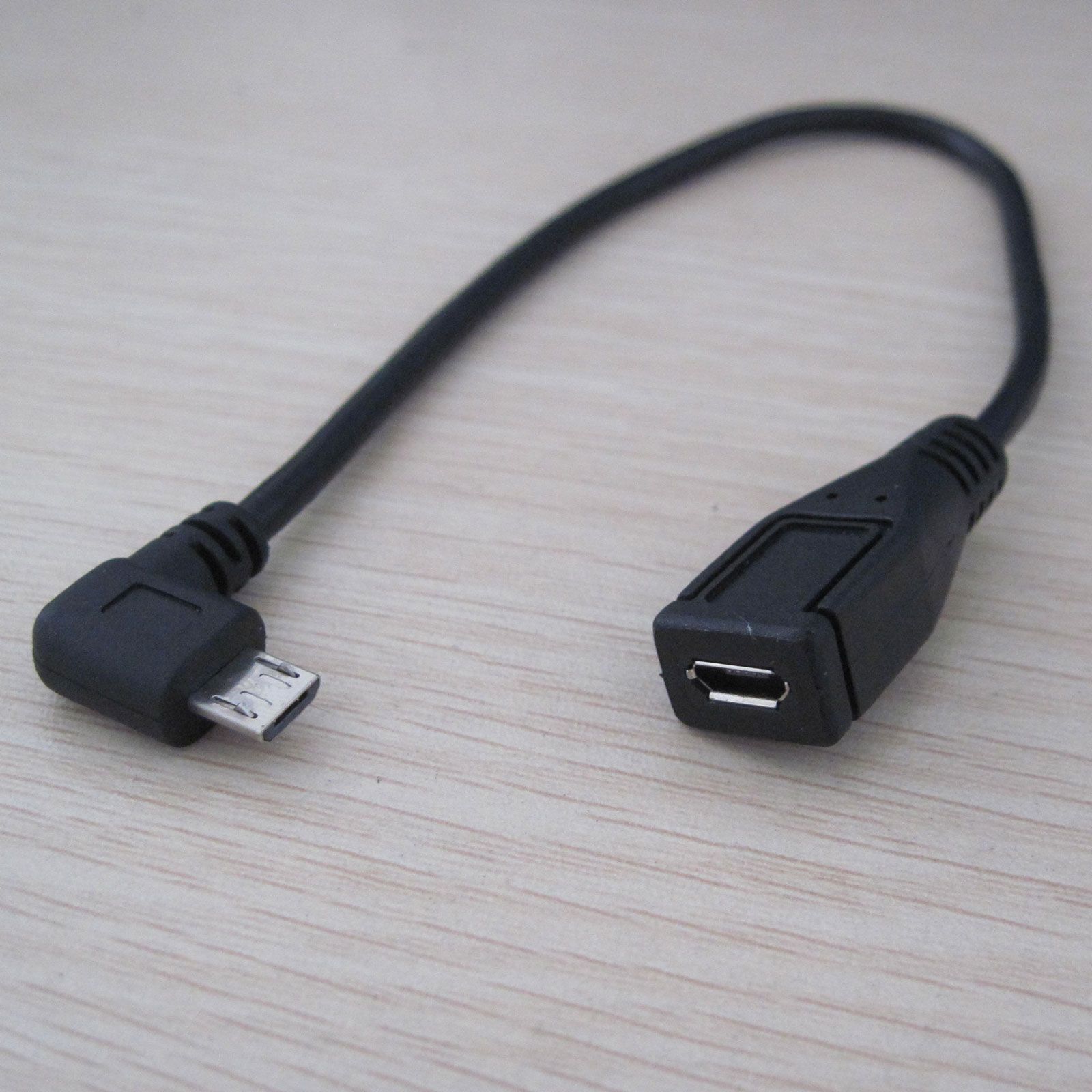 10 Left Angle Micro Usb Extension Cable Male To Female M/F Phone Charging Cables Telephone