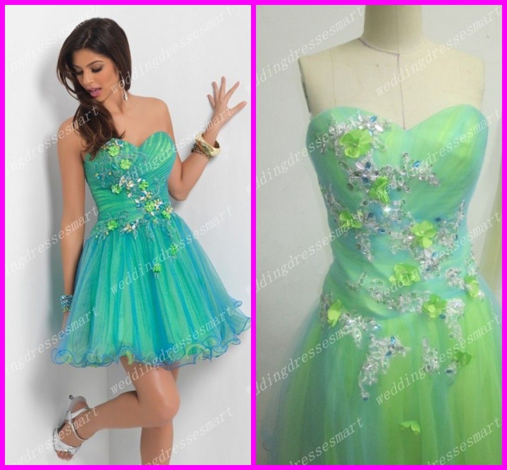 Cheap Short Colorful Floral Dresses Custom Made Corset Back