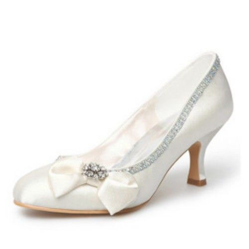 ... Satin white ivory Women Lady Prom Party Dress Bridal Wedding Shoes