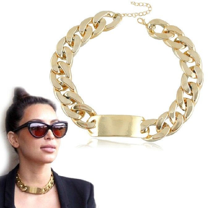 2017 Sale Big Thick Link Gold Chain Id Necklace Chunky Choker