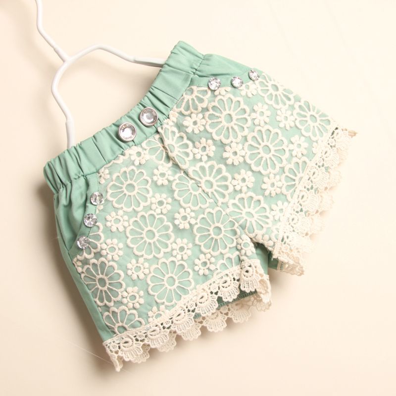 Girls Lace Shorts Pants Diamond Casual Pants Fashion Summer Shorts