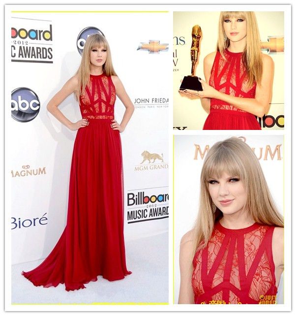 Taylor Swift Red Dress by Elie Saab 2013 A Line Lace Chiffon Sexy ... Taylor Swift Red Dress by Elie Saab 2013 A Line Lace Chiffon Sexy ...