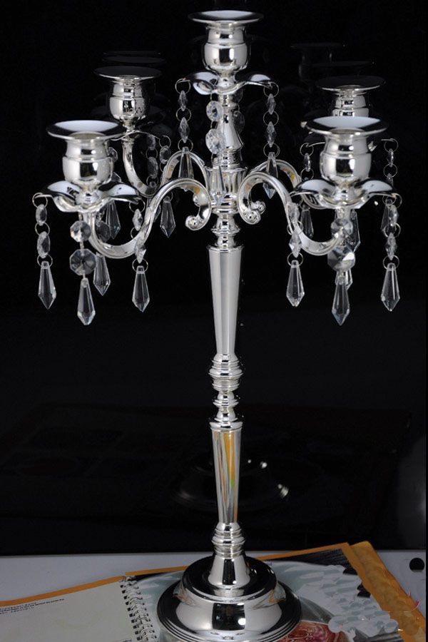 Five Arms Crystal Candelabras for Wedding 5 Arms Crystal Candelabra
