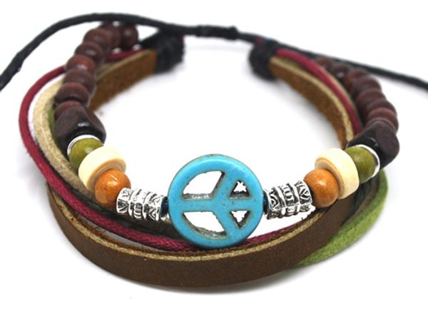 Wholesale 20PCs/lot Vintage Handmade 100% Real Leather Bracelet Hemp with green turquoise peace sign Adjustable Rope Jewelry A0379
Wholesale 20PCs/lot Vintage Handmade 100% Real Leather Bracelet Hemp with green turquoise peace sign Adjustable Rope Jewelry A0379