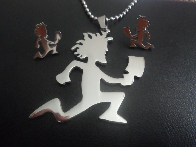 Free ship!best selling Large size Fashion men's XMAS jewelry set Stainless Steel ICP hatchetman charms pendant necklace & earring