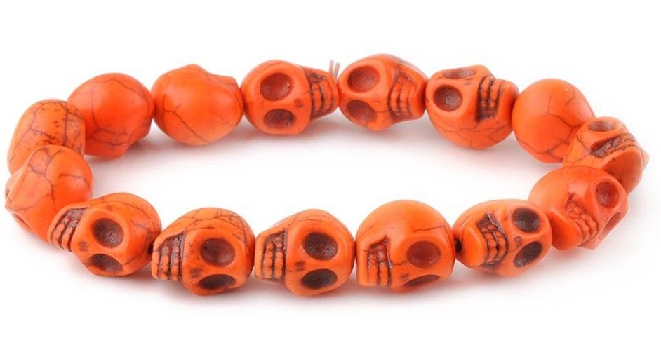 free shipping skull bracelet Turquoise Skull Strand Multicolor Bracelet Stretch bracelet Nice bracelets wholesales 8colors