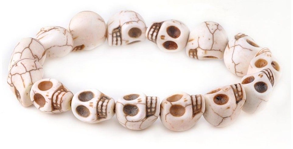 free shipping skull bracelet Turquoise Skull Strand Multicolor Bracelet Stretch bracelet Nice bracelets wholesales 8colors