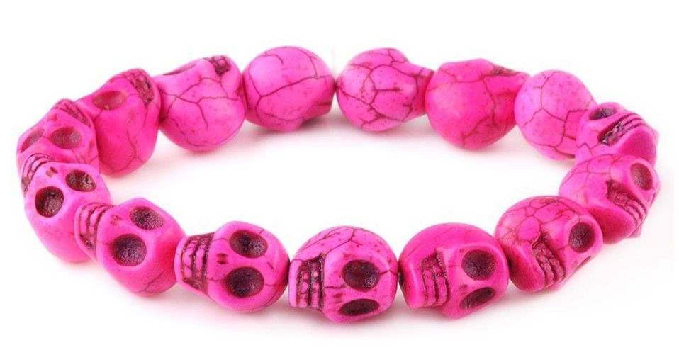 free shipping skull bracelet Turquoise Skull Strand Multicolor Bracelet Stretch bracelet Nice bracelets wholesales 8colors