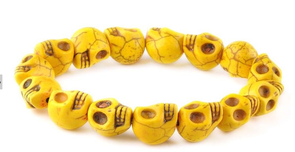 free shipping skull bracelet Turquoise Skull Strand Multicolor Bracelet Stretch bracelet Nice bracelets wholesales 8colors