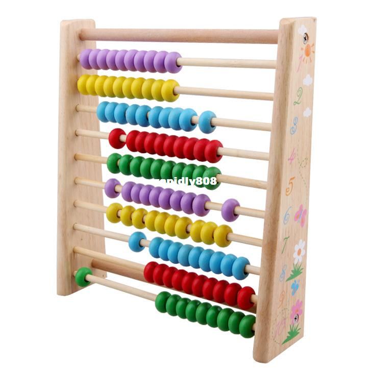 2017 Bead Frame 10 Multi Colored Vertical Calculation Frame Wooden