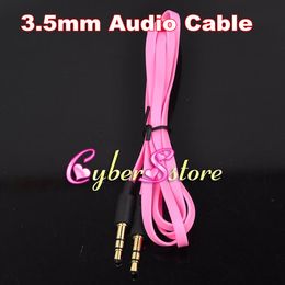 Wholesale New CM Noodle mm Male to mm Male Stereo Aux Audio Cable for MP3 iPhone iPod Speaker Cell Phone
