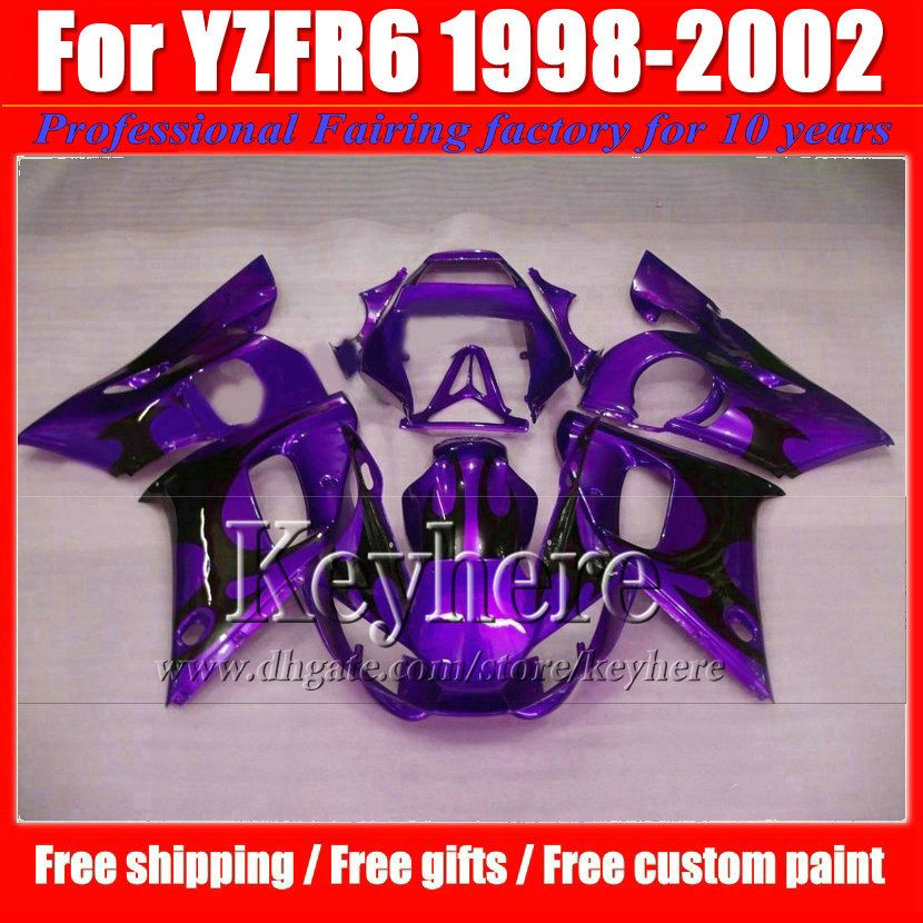 HOT SALE! ABS plastic purple black bodykits YZF-R6 1998 1999 2000 2001 2002 fairings for Yamaha YZF R6 98-02 with 7 gifts Ry72, Same as picture
HOT SALE! ABS plastic purple black bodykits YZF-R6 1998 1999 2000 2001 2002 fairings for Yamaha YZF R6 98-02 with 7 gifts Ry72, Same as picture