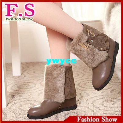 Short Women Winter Boots Casual Dress Imitation Fur Warm Women shoes