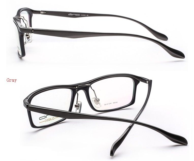 Face Big Size Mens Eyeglass Frames Full Black Gray Optical Frame Alloy