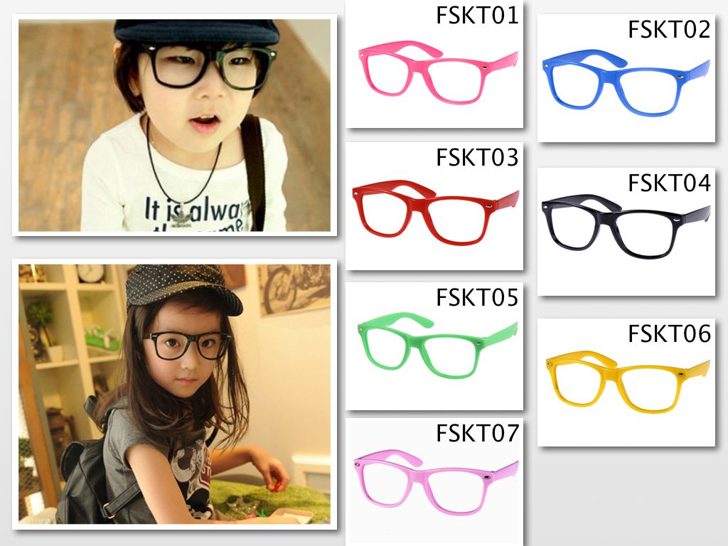Lovely Kids Frame Glasses Without Lens Fashion Nerd Eyewear Candy Color