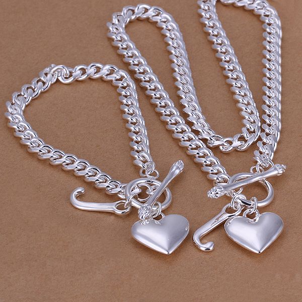 Wholesale - lowest price Christmas gift 925 Sterling Silver Fashion Necklace+Earrings set QS021