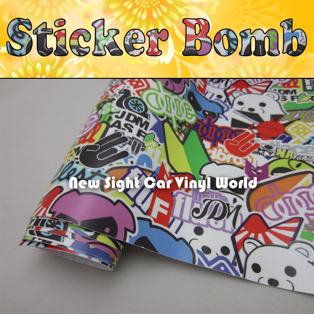Awesome Style! JDM Sticker Bomb Vinyl For Car Decals Air Bubble Free