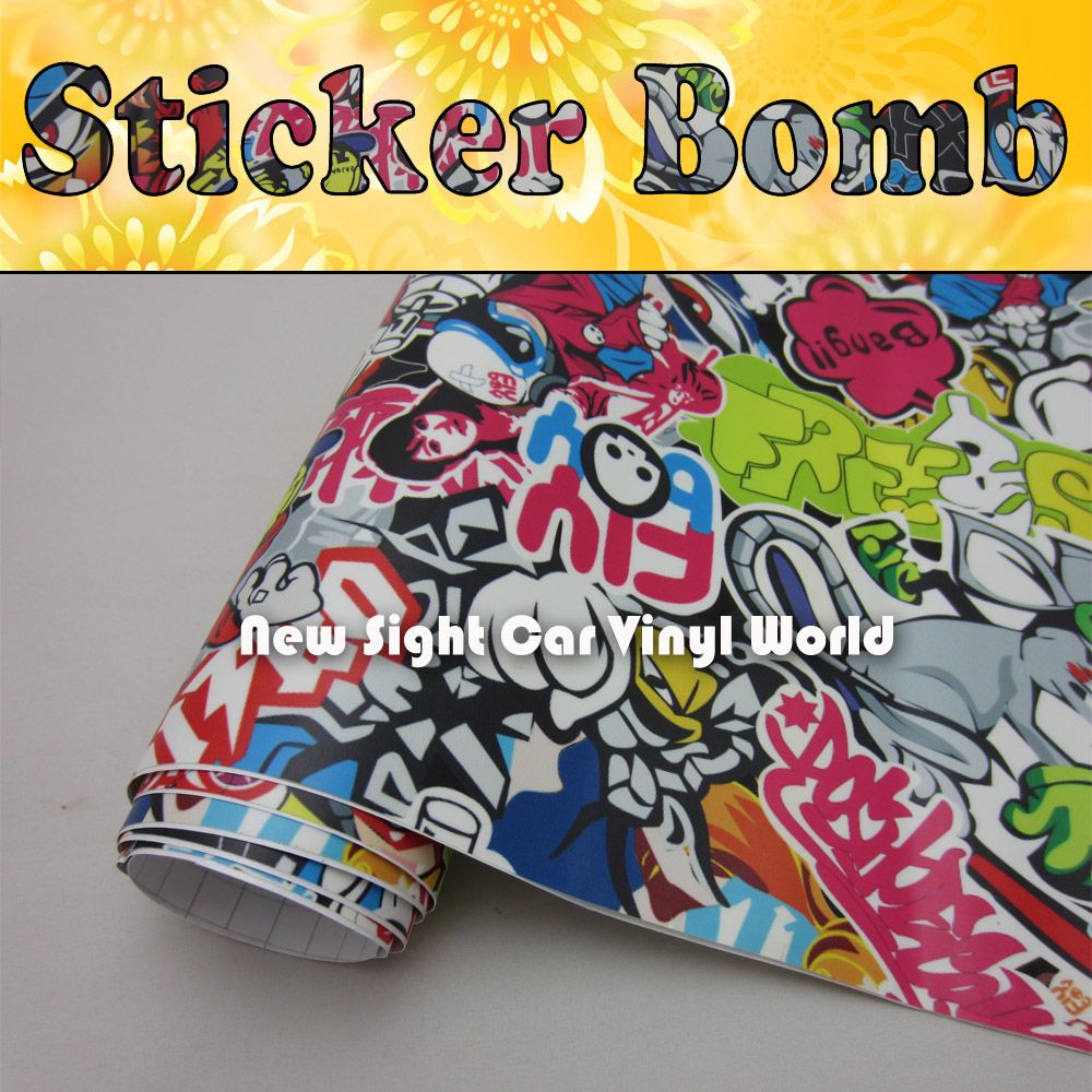 Fantastic Style! USDM Hellaflush Sticker Bomb Vinyl Air Free Bubble For