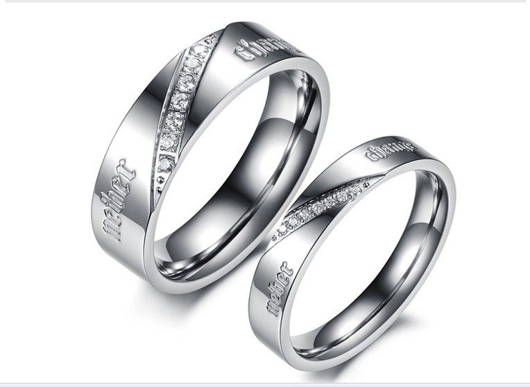 LOVE Couple Lovers Rings SET White Gold Plated Rhinestone lover Ring ... LOVE Couple Lovers Rings SET White Gold Plated Rhinestone lover Ring ...