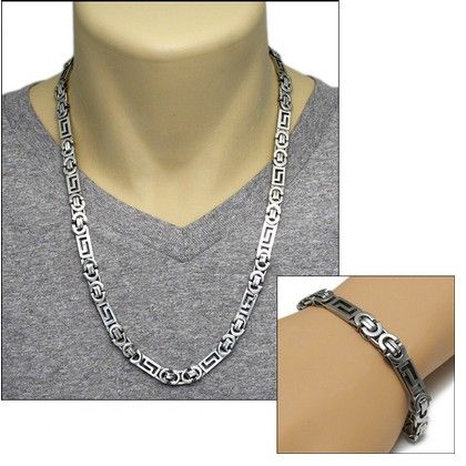 New style 316L Stainless Steel Silver flat byzantine Chain Necklace & Bracelet Jewelry Set for Men's jewelry
New style 316L Stainless Steel Silver flat byzantine Chain Necklace & Bracelet Jewelry Set for Men's jewelry