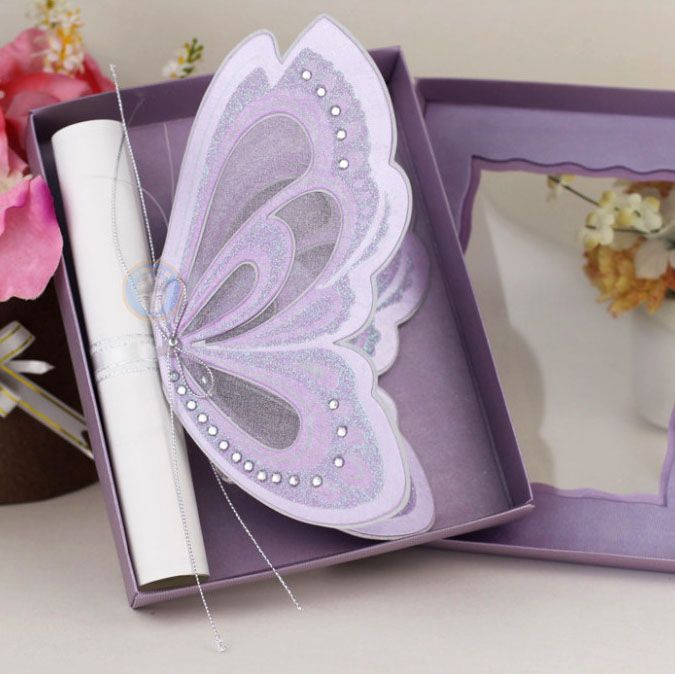 Butterfly wedding invitation cards