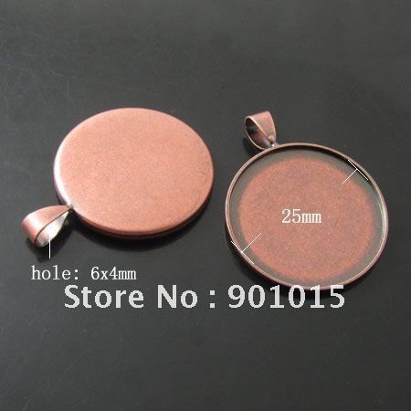 Beadsnice pendant base blank bezel cabochon setting for your jewelry making fits 25mm round cabochon hole 3X5mm ID10820