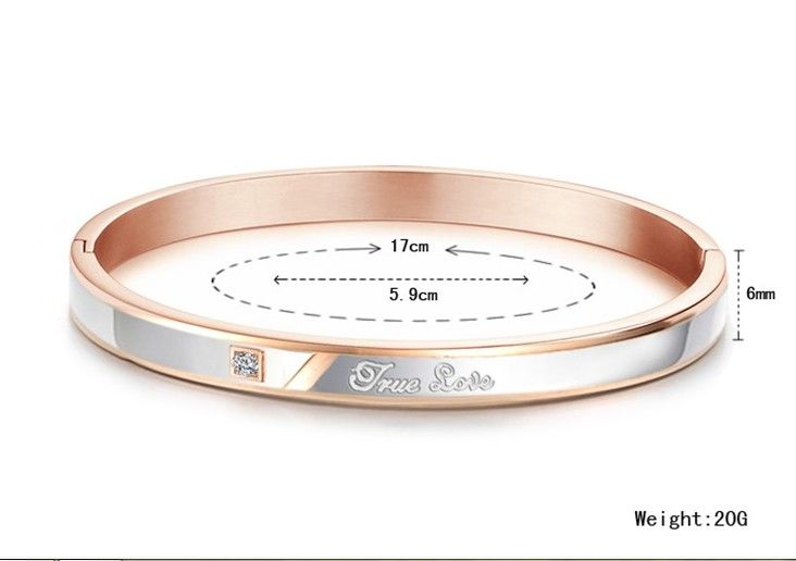 for lover's gifts jewelry High Quality Charm Couple W/CZ Stainless Steel Comfort Wedding Promise cuff bangle bracelet