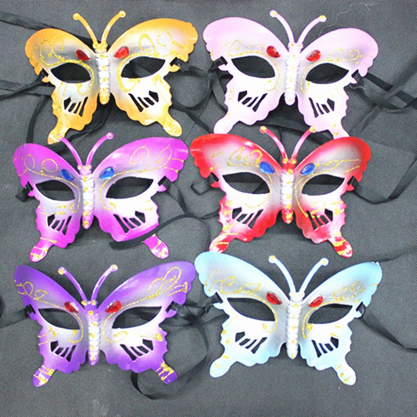 Kids Colorful Butterfly Shape Mask Halloween Masquerade Masks Festive