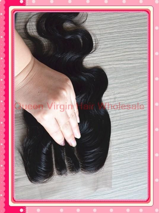 6A Virgin Brazilian Body Wave Lace Closure Human Hair Free Middle 3 Part Top Lace Closure Bleached Knot Lace Front Closure Piece