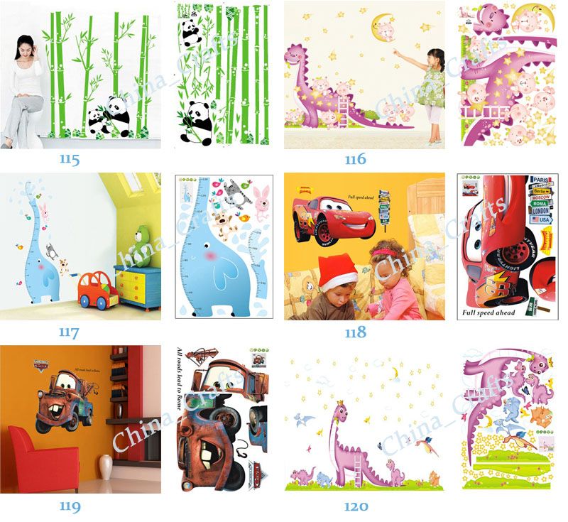 Removable Wall Art Stickers Nursery Wall Decor 60x90cm Kids Room Wall