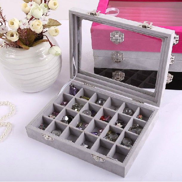 2018 Upscale Wooden Flip Earring Box Jewelry Accessories Boxes Jewelry