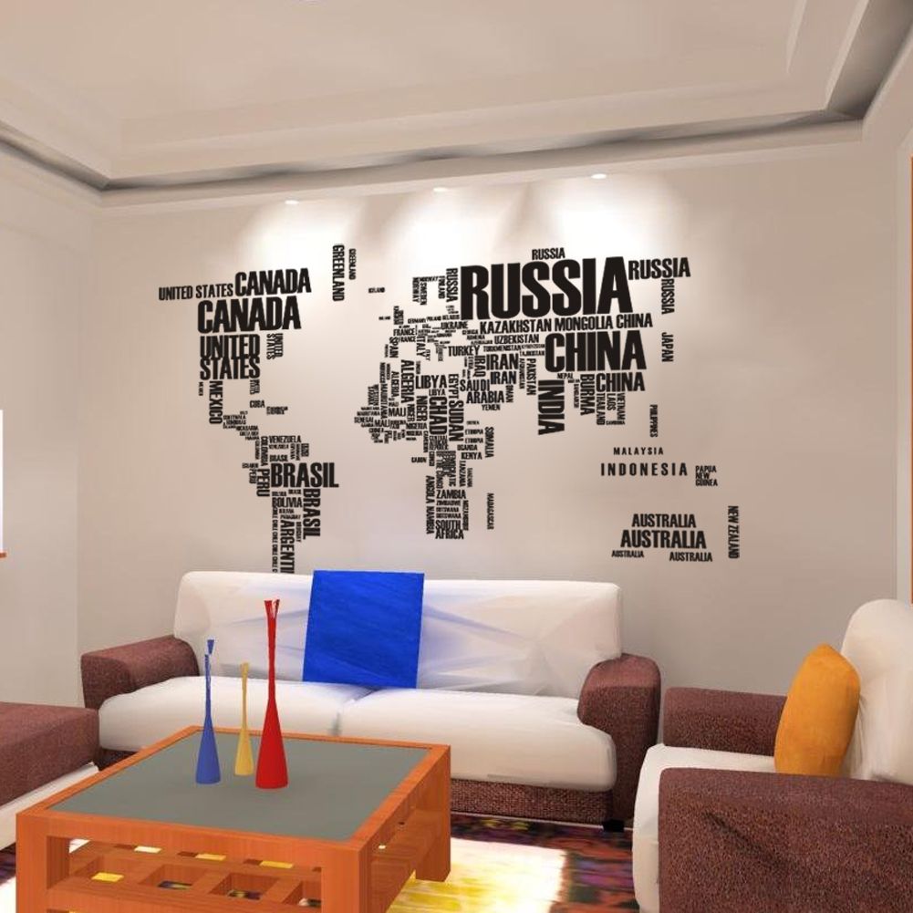 Wall Decor Decals world map wall stickers , home art wall decor decals for living Wall Decor Decals world map wall stickers , home art wall decor decals for living
