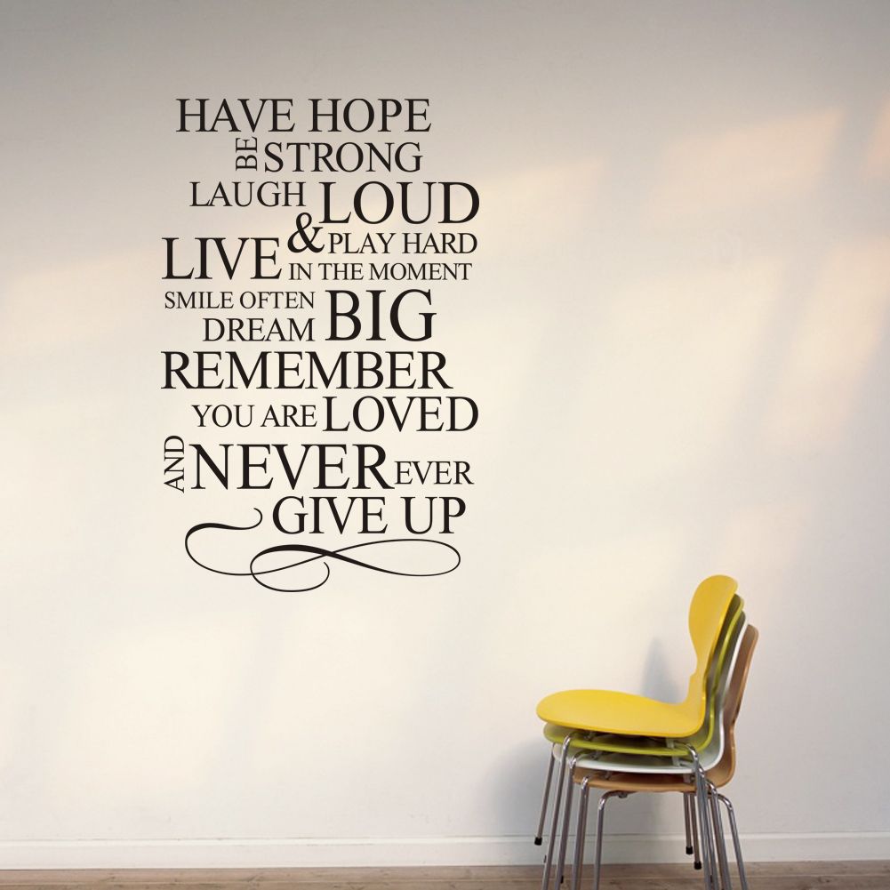 Life Mottos Large Vinyl Wall Lettering Stickers Quotes And Sayings Home