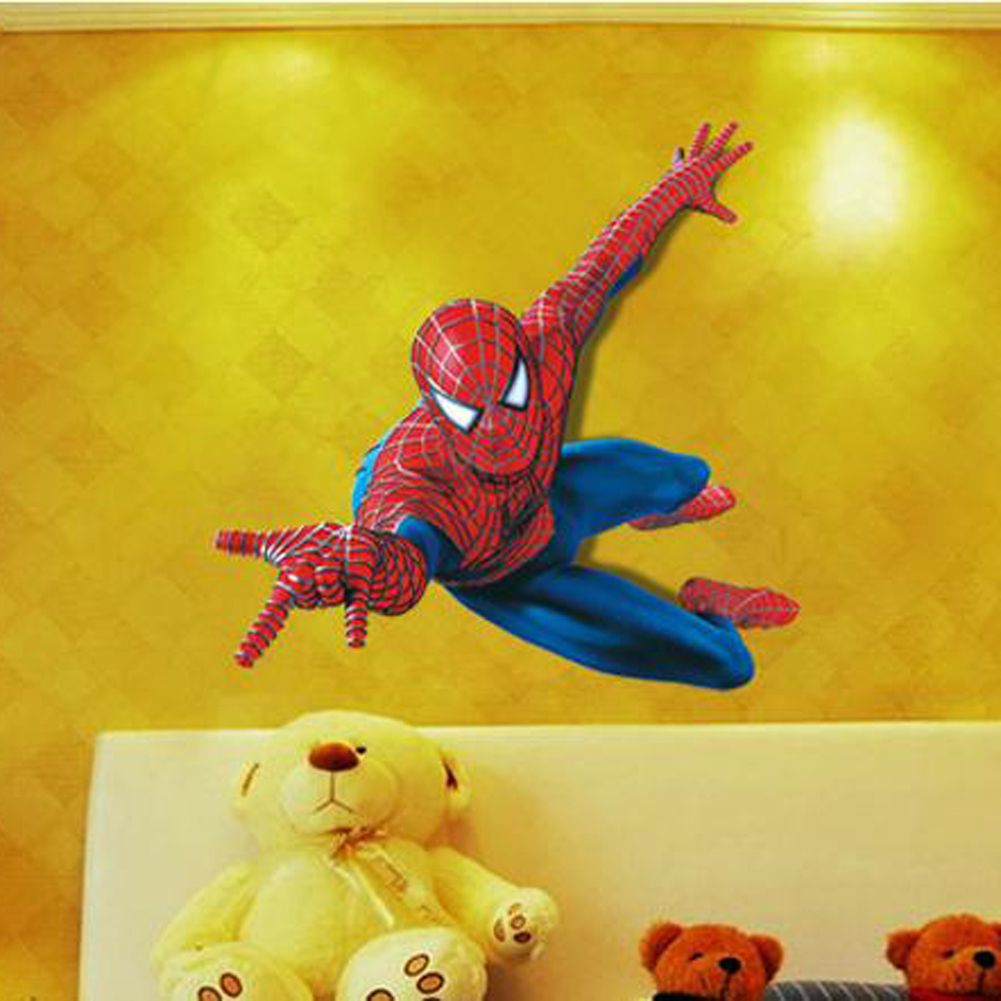 Spider Man Wall Stickers Cartoon Movie Character Decorative Wall Decals
