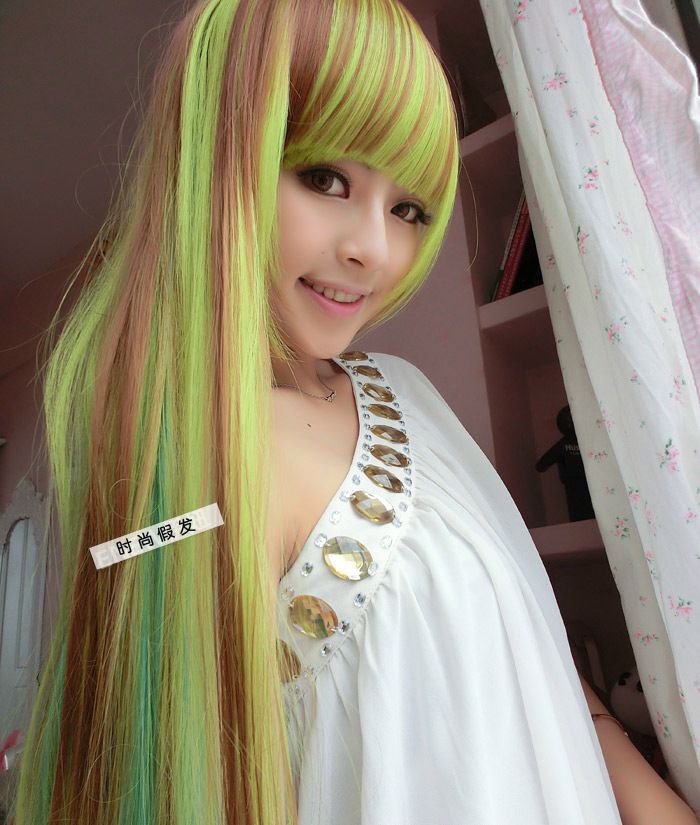 Korean Fashion Cosplay Style Ladies Hair Wig Long Fluffy Hair Wig Long