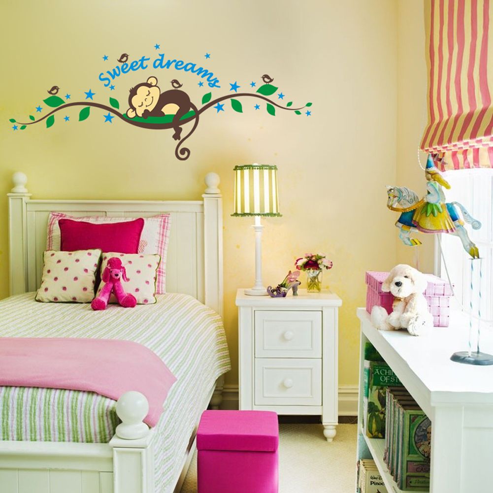 Sleeping Monkey Removable Children Room Wall Sticker Art Wall Decals