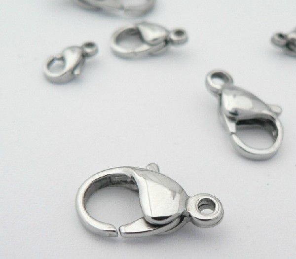 30pcs lot More Choose size(9mm-23mm) Top Quality Jewelry Findings accessories Strong stainless steel lobster clasps & Hooks