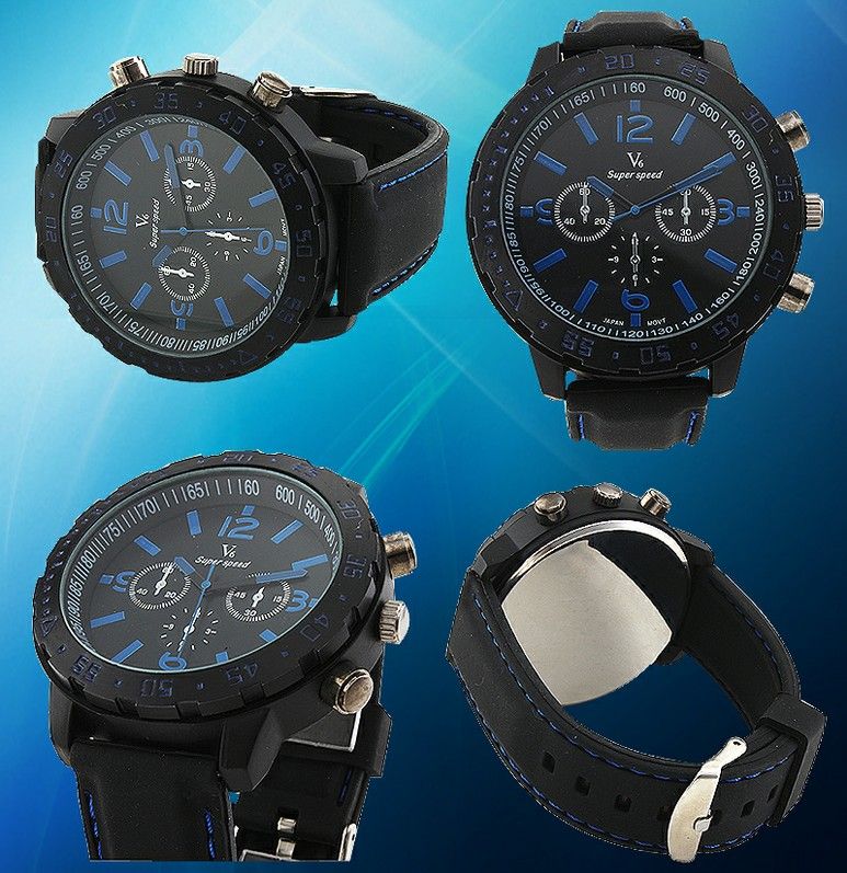 Wholesale V6 Superspeed Men's Wristwatch Sport Watch Men's Wrist Watches Black Silicone Rubber Soft Strap Band Blue Dial Clock Quartz Analog
Wholesale V6 Superspeed Men's Wristwatch Sport Watch Men's Wrist Watches Black Silicone Rubber Soft Strap Band Blue Dial Clock Quartz Analog
