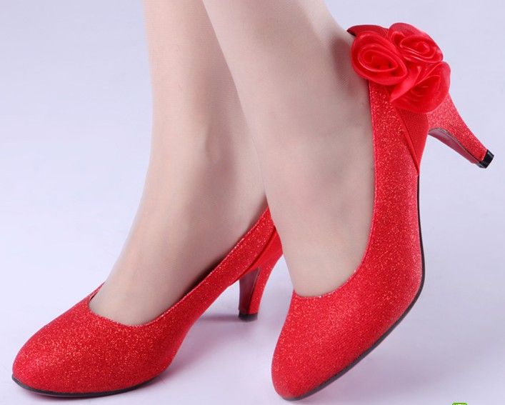 red ladies dress shoes