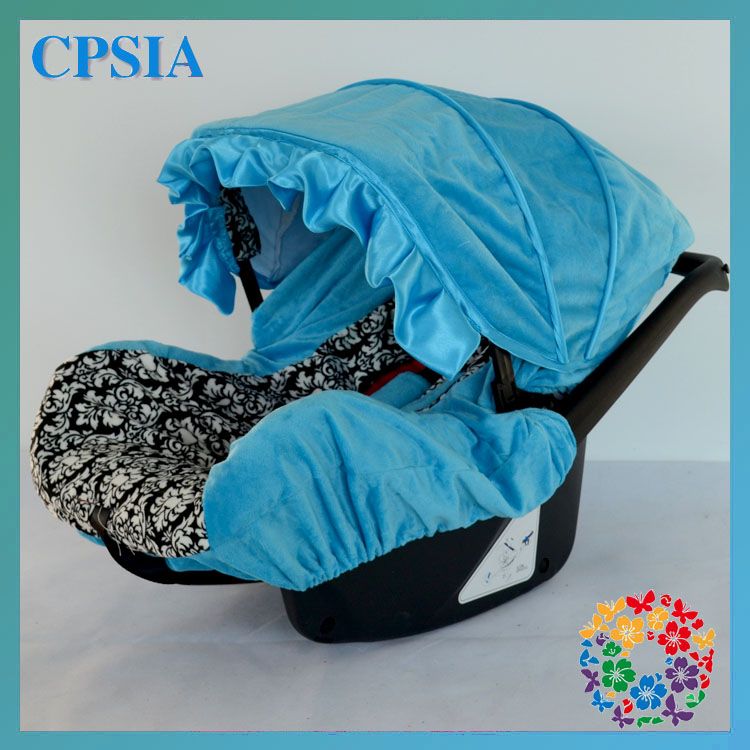 2017 Infant Car Seat Cover Damask Turquoise Infant Car Seat Canopy