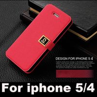 Wholesale D Metal Buckle Wallet Leather Case Cover With Credit Card Slots For iphone S S
