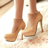gold high heels for prom
