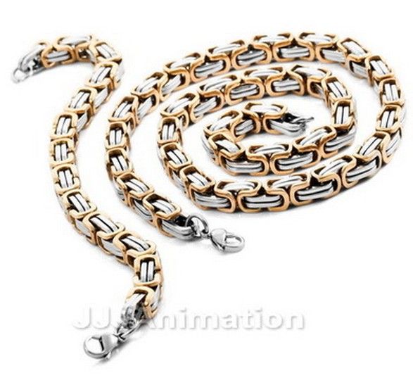 Rose Gold silver 9.6mm byzantine chain necklace & bracelet 316L Stainless Steel jewelry set for men's XMAS jewelry,22' and 9'', Silver rose gold
Rose Gold silver 9.6mm byzantine chain necklace & bracelet 316L Stainless Steel jewelry set for men's XMAS jewelry,22' and 9'', Silver rose gold