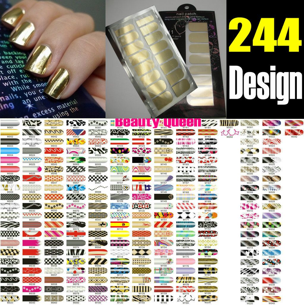 Big Sale! 244 Designs Minx Nail Wraps Decal Sticker Metallic Nail Foils
