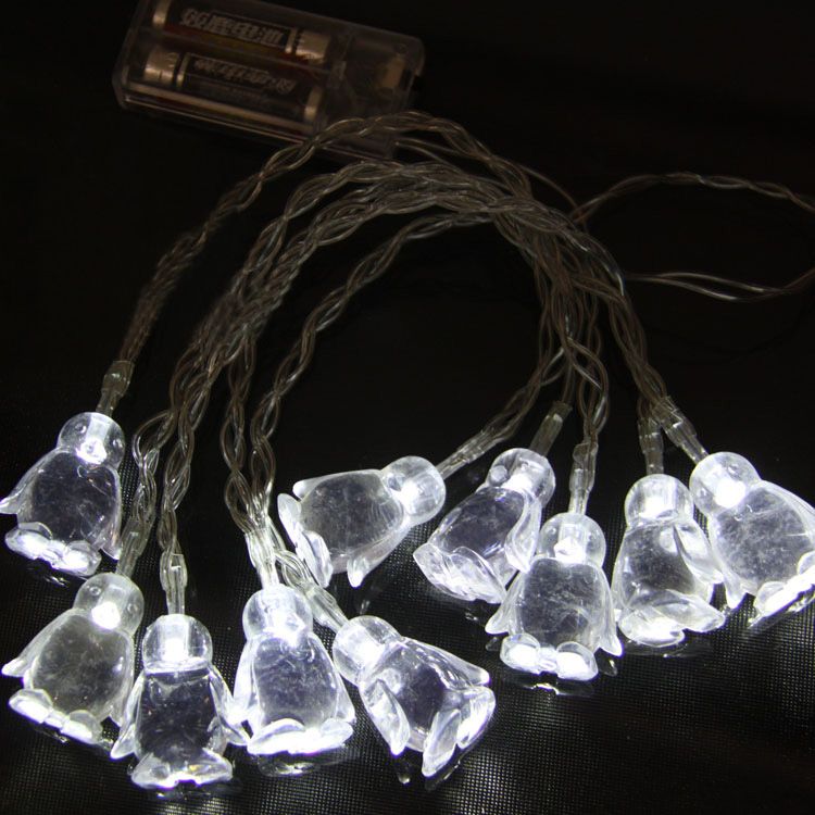 Led String Light Small Penguin Battery String Light Christmas Tree Decoration Light 2.5 M String ...