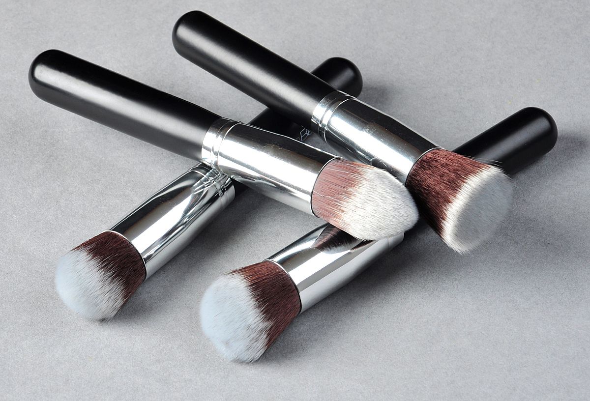 2013 New Hot 10Pcs Synthetic Black bar silver tube Makeup Brushes Kit